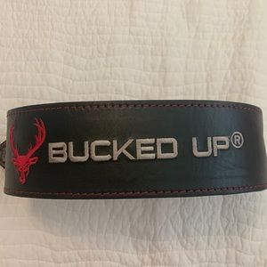 BUCKED UP Soft Leather Lifting Belt in Black Size L